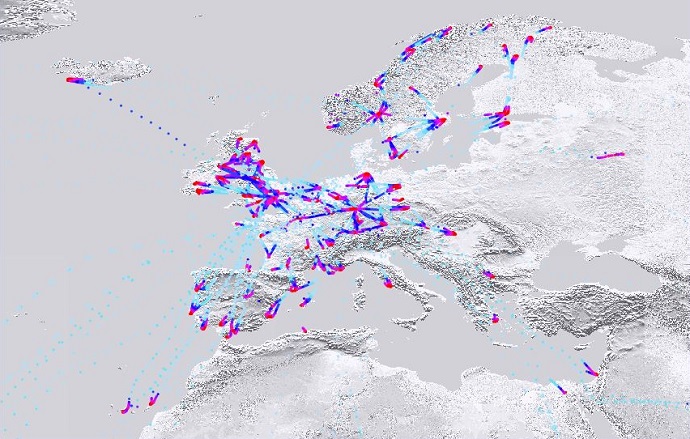 AMDAR observations over Europe 23 March 2020