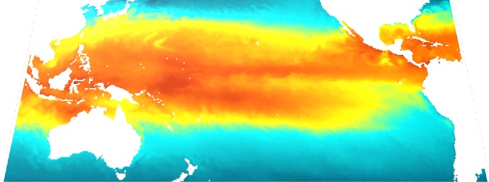 Sea-surface temperature in the Pacific Ocean